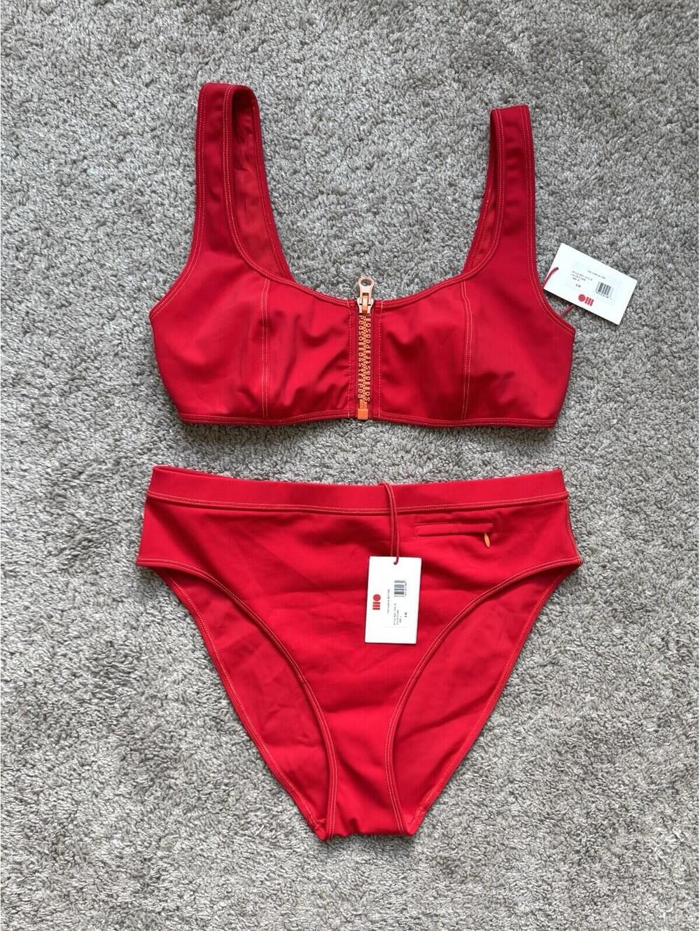 Solid & Striped Women’s M/L The Charlie 2-Piece Flaming Red Bikini Set